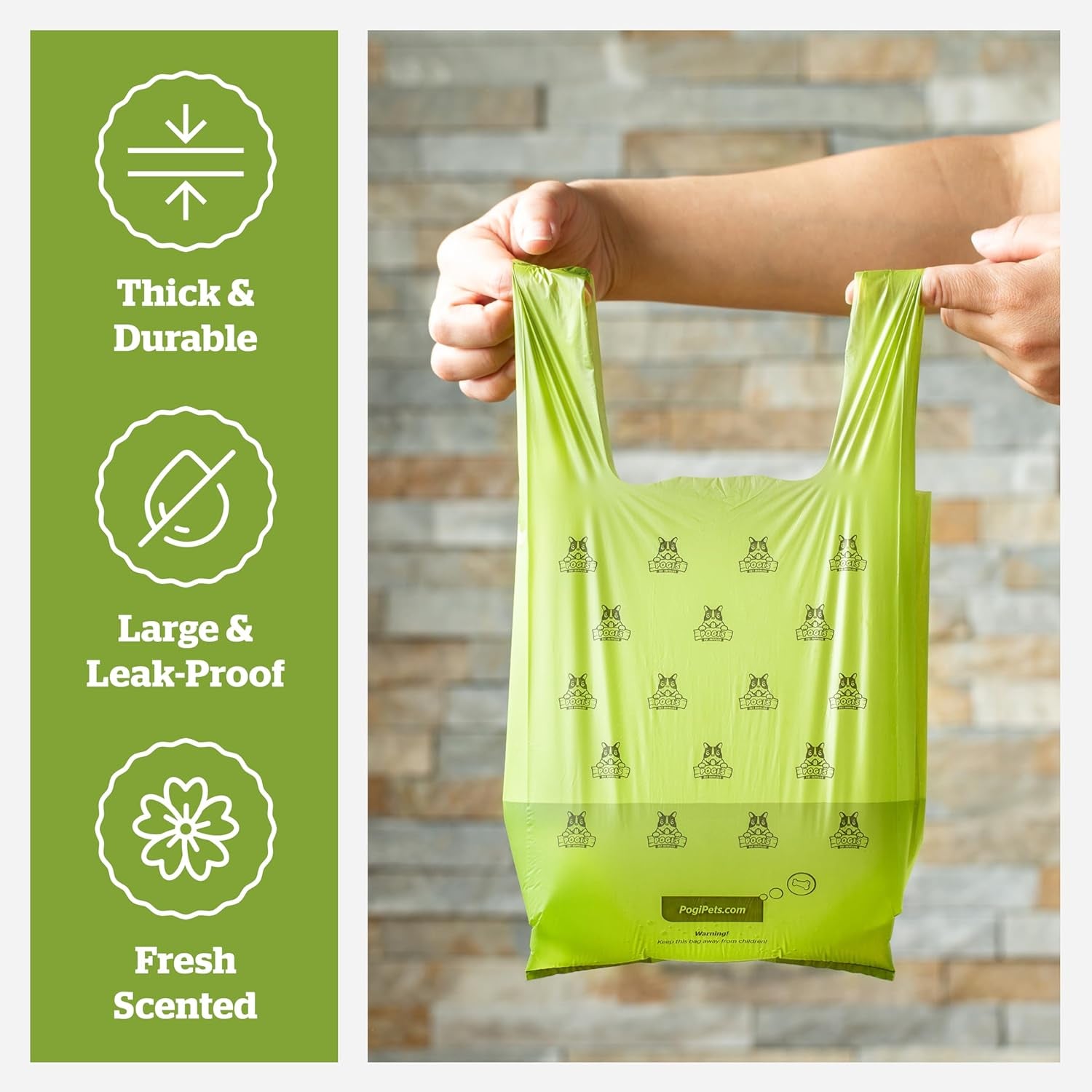Pogi'S Dog Poop Bags with Easy-Tie Handles - 300 Doggy Leak-Proof, Ultra Thick, Scented Poop Bags for Dogs, Cat