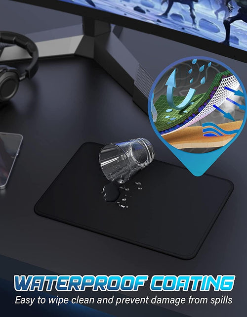 Load image into Gallery viewer, Mouse Pad,  Computer Mouse Pad with Stitched Edges, Washable Mouse Mat with Superior Micro-Weave Cloth, Gaming Mouse Pad for Office &amp; Home, Non-Slip Rubber Base, Black
