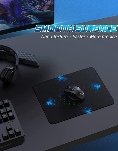 Load image into Gallery viewer, Mouse Pad,  Computer Mouse Pad with Stitched Edges, Washable Mouse Mat with Superior Micro-Weave Cloth, Gaming Mouse Pad for Office &amp; Home, Non-Slip Rubber Base, Black
