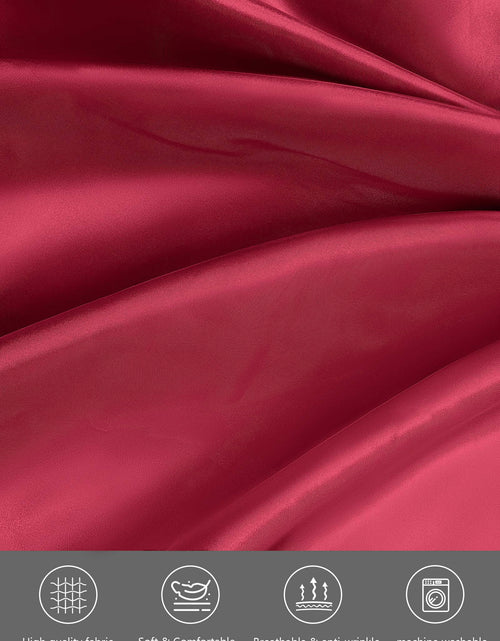 Load image into Gallery viewer, Sexy Lingerie,  Silk Satin Pajamas for Women, Womens Summer Pajamas Pjs Sets of 4 Pcs with Floral Lace Top Shorts and Robe, Gift for Women, Burgundy, XXL
